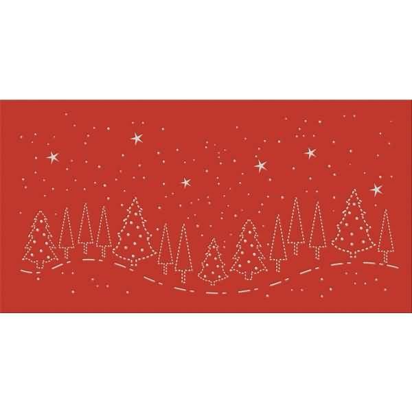 Silhouetten-Tischlicht Filigrano 8x14cm Weihnachtsland rubinrot VE=5 Blatt