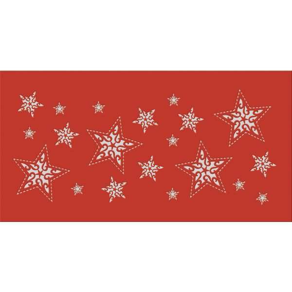 Silhouetten-Tischlicht Filigrano 8x14cm Sterne rubinrot VE=5 Blatt