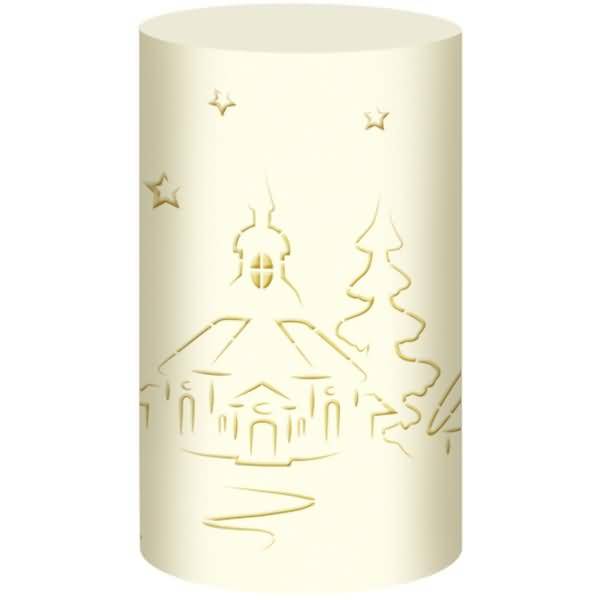 Silhouetten-Tischlicht Filigrano 8x14cm Weihnachtslandschaft 2 creme VE=5 Blatt