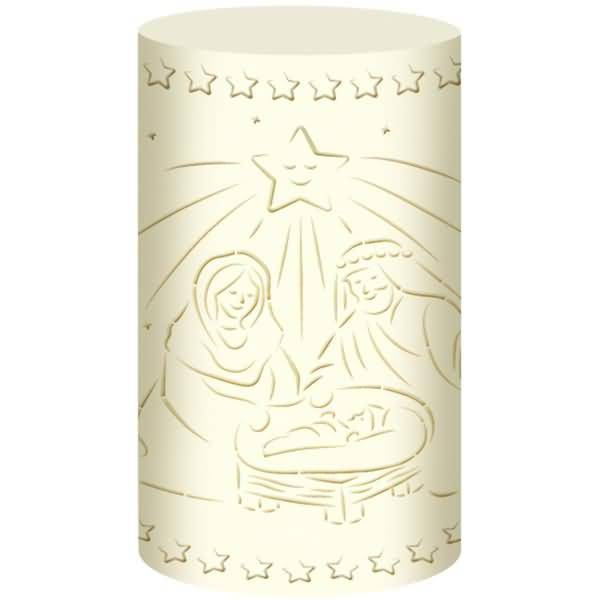 Silhouetten-Tischlicht Filigrano 8x14cm Krippe creme VE=5 Blatt