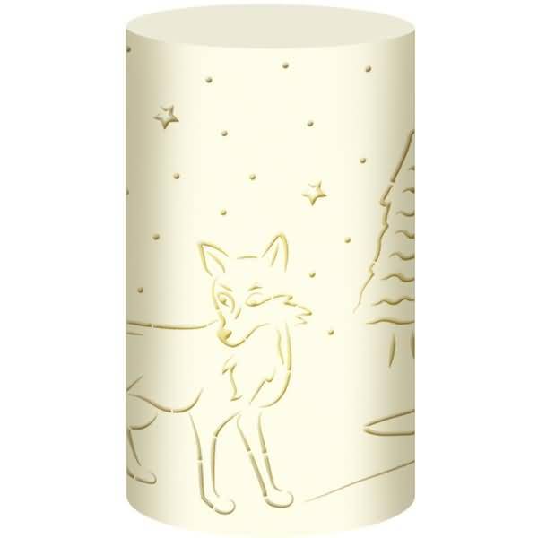 Silhouetten-Tischlicht Filigrano 8x14cm Fuchs creme VE=5 Blatt