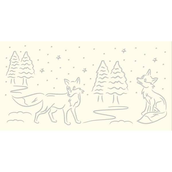 Silhouetten-Tischlicht Filigrano 8x14cm Fuchs creme VE=5 Blatt
