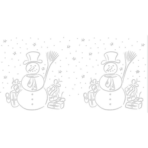 Silhouetten-Tischlicht Filigrano 8x14cm Schneemann weiß VE=5 Blatt