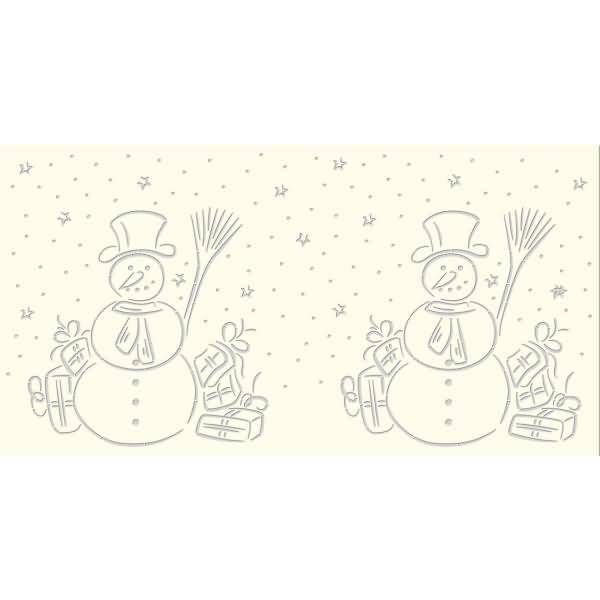 Silhouetten-Tischlicht Filigrano 8x14cm Schneemann creme VE=5 Blatt