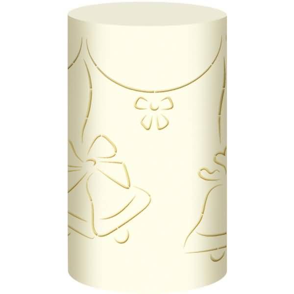 Silhouetten-Tischlicht Filigrano 8x14cm Glocken creme VE=5 Blatt