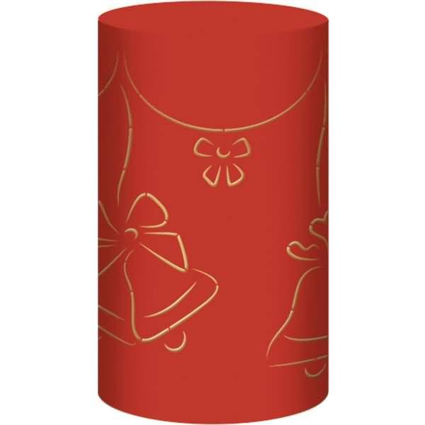 Silhouetten-Tischlicht Filigrano 8x14cm Glocken rot VE=5 Blatt