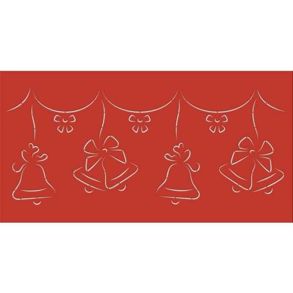 Silhouetten-Tischlicht Filigrano 8x14cm Glocken rot VE=5 Blatt