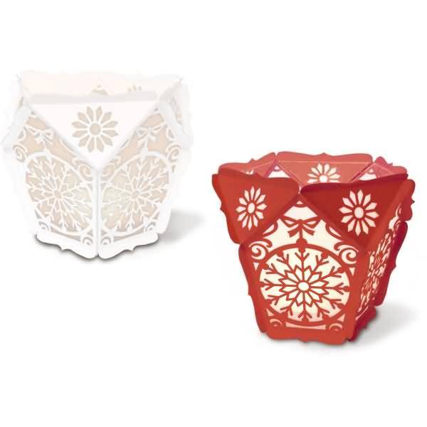 Silhouetten-Tischlicht gelasert+genutet Schneeflocke VE=4 Stück