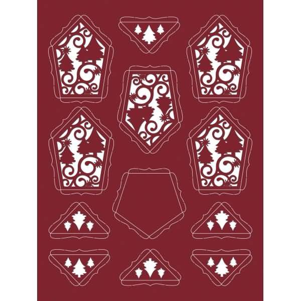 Silhouetten-Tischlicht gelasert+genutet Tannenbäume VE=4 Stück