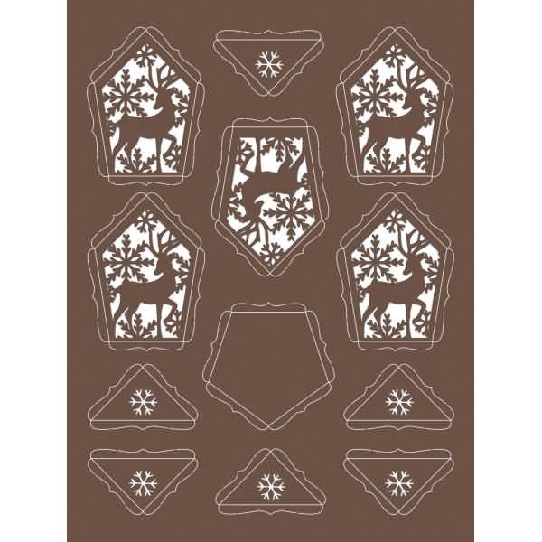 Silhouetten-Tischlicht gelasert+genutet Rentier VE=4 Stück
