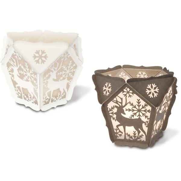 Silhouetten-Tischlicht gelasert+genutet Rentier VE=4 Stück