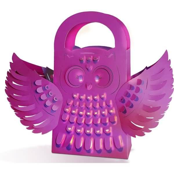 Leuchttasche Eule Bastelset inklusive LED-Licht