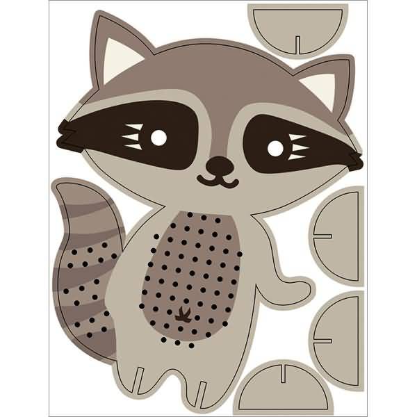 Kreuzstich-Bastelset Waschbär