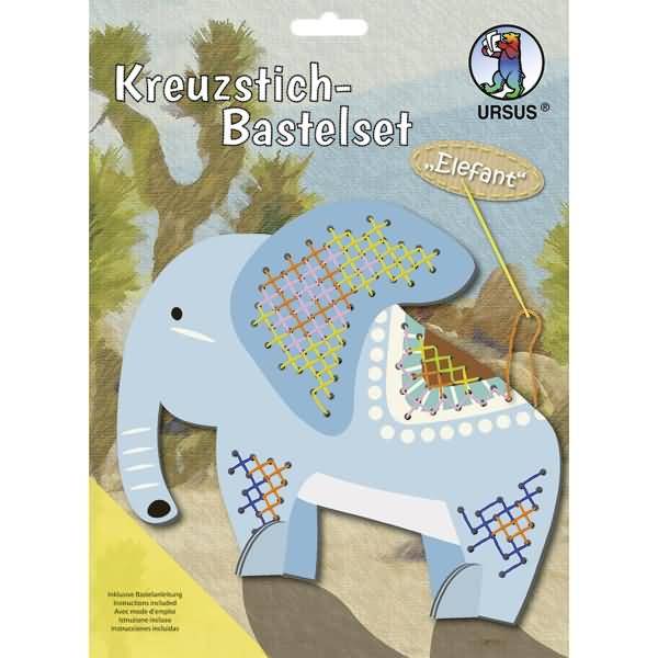 Kreuzstich-Bastelset Elefant