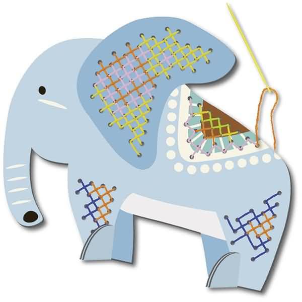 Kreuzstich-Bastelset Elefant