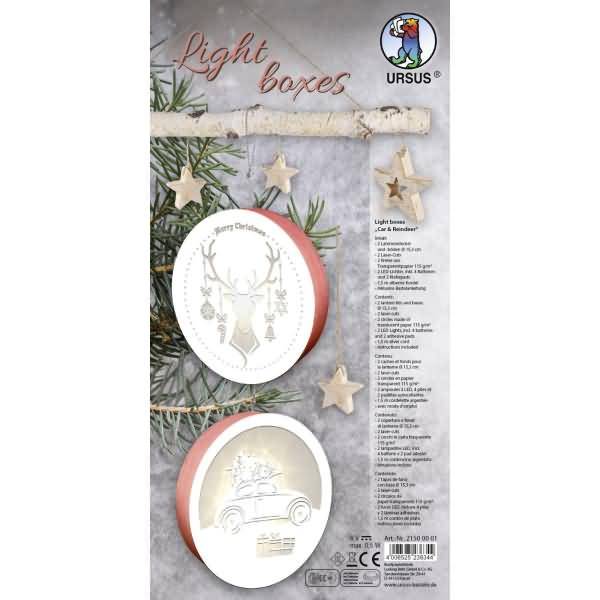 Light Boxes 15,3cm Car&Reindeer