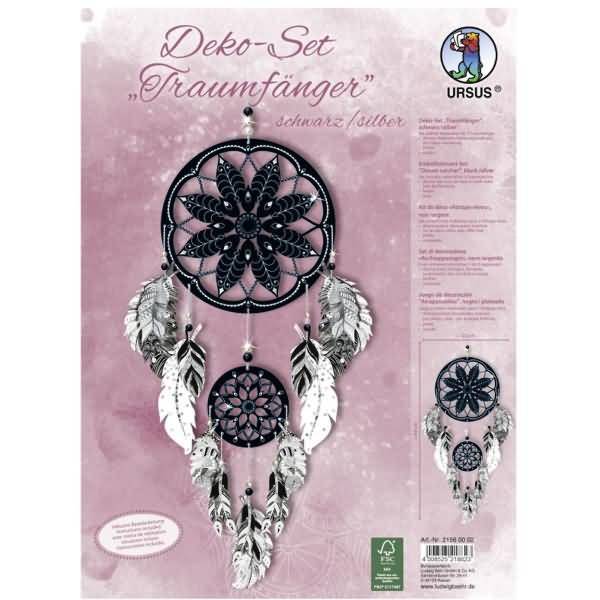 Deko-Set Traumfänger schwarz/silber