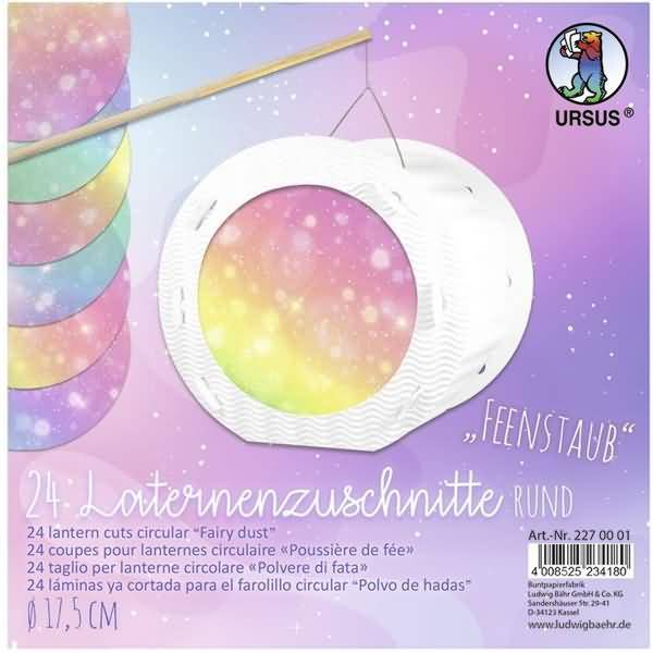 Laternenzuschnitte 115g/qm rund 17,5cm VE=24 Blatt Feenstaub