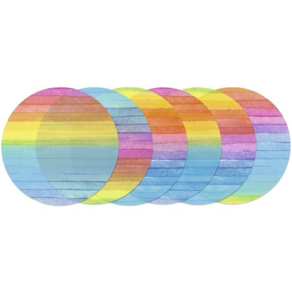 Laternenzuschnitte 115g/qm rund 17,5cm VE=24 Blatt Regenbogenstreifen