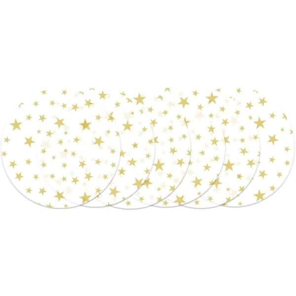 Laternenzuschnitte 115g/qm rund 17,5cm VE=24 Blatt Sterne gold
