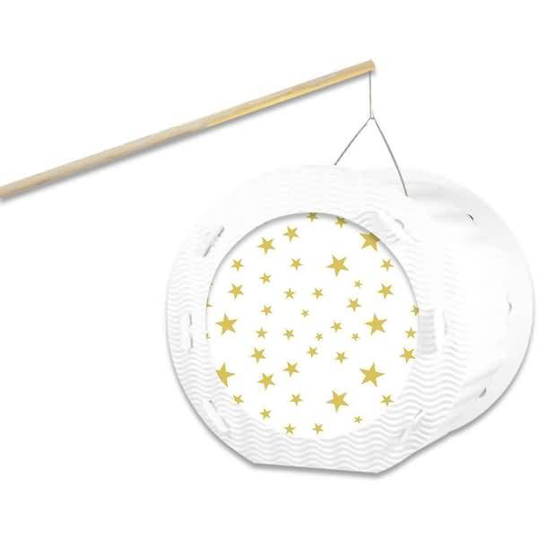 Laternenzuschnitte 115g/qm rund 17,5cm VE=24 Blatt Sterne gold