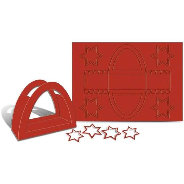 Laternenpackung Rundbogen rubinrot VE=25 Stück