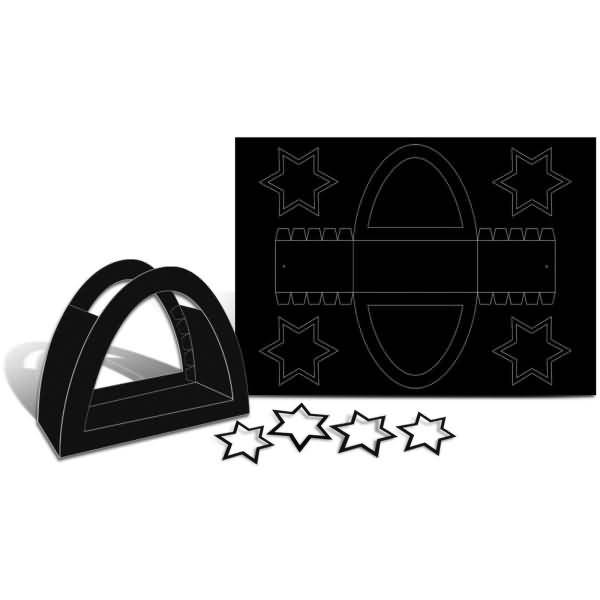 Laternenpackung Rundbogen schwarz VE=25 Stück