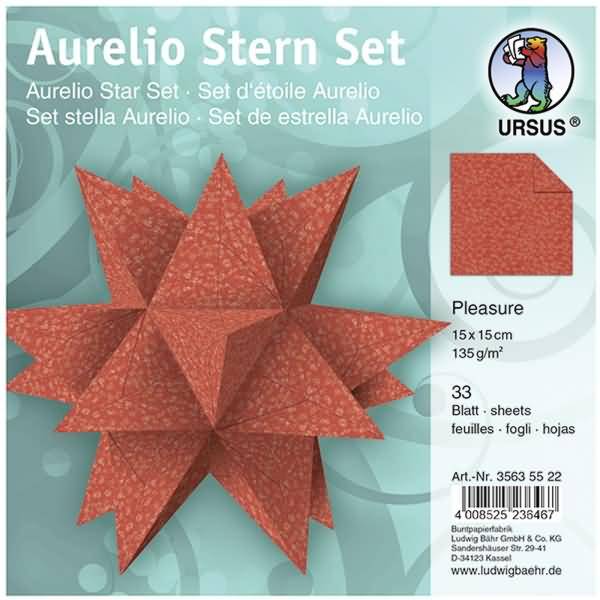 Faltblätter Aurelio Stern Pleasure 135g/qm 15x15cm VE=33 BLatt rubinrot