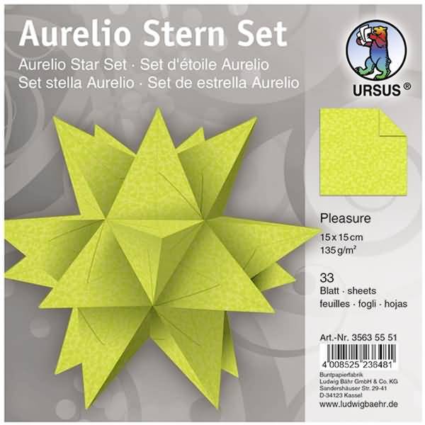 Faltblätter Aurelio Stern Pleasure 135g/qm 15x15cm VE=33 BLatt hellgrün