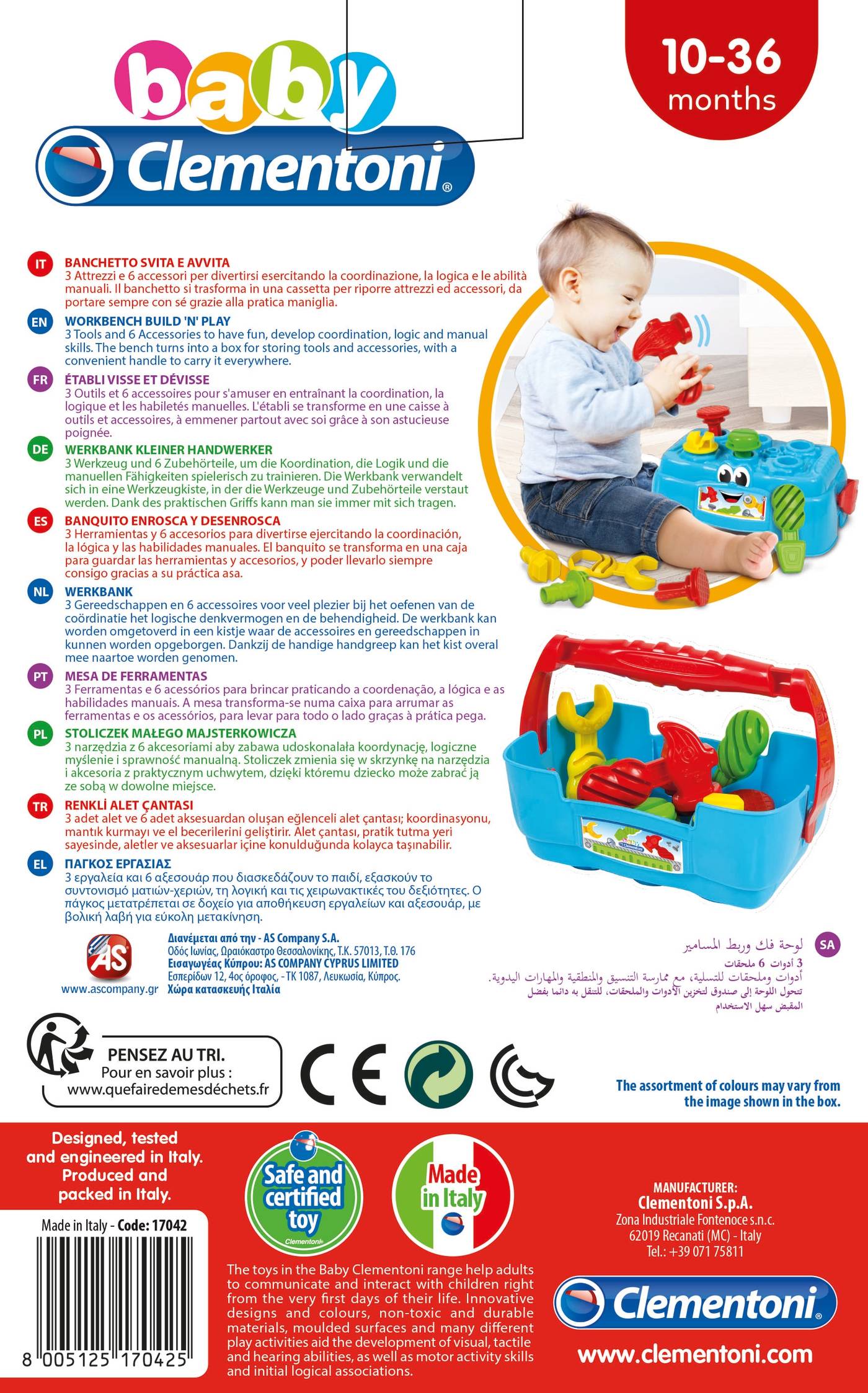 Baby Spielzeug Werkbank – Clementoni – 10 bis 36 Monate