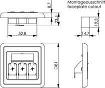 Telegärtner Modul-Aufnahme 3-fach 100021410