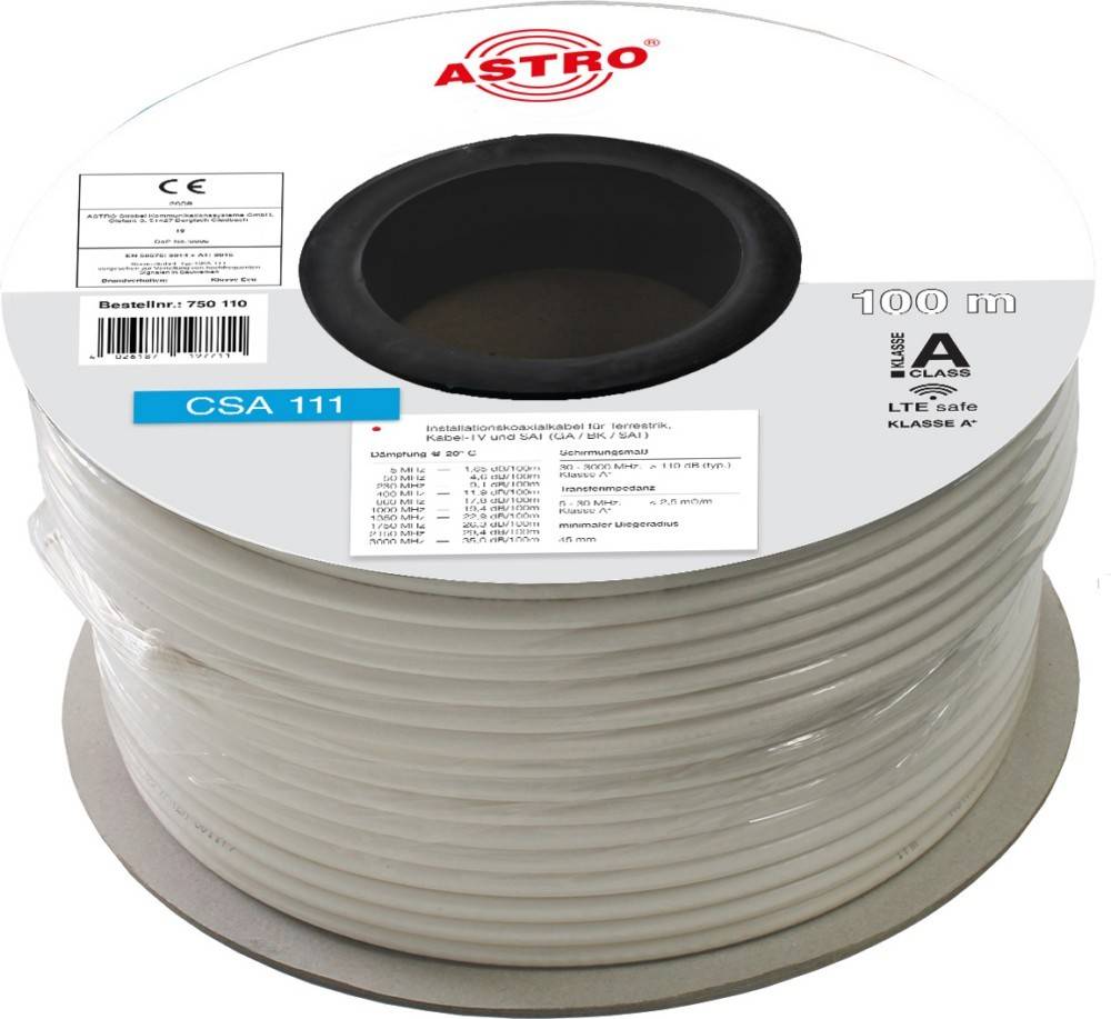 100 Mtr. Astro Strobel Koax-Kabel CSA 111 R100 ECA