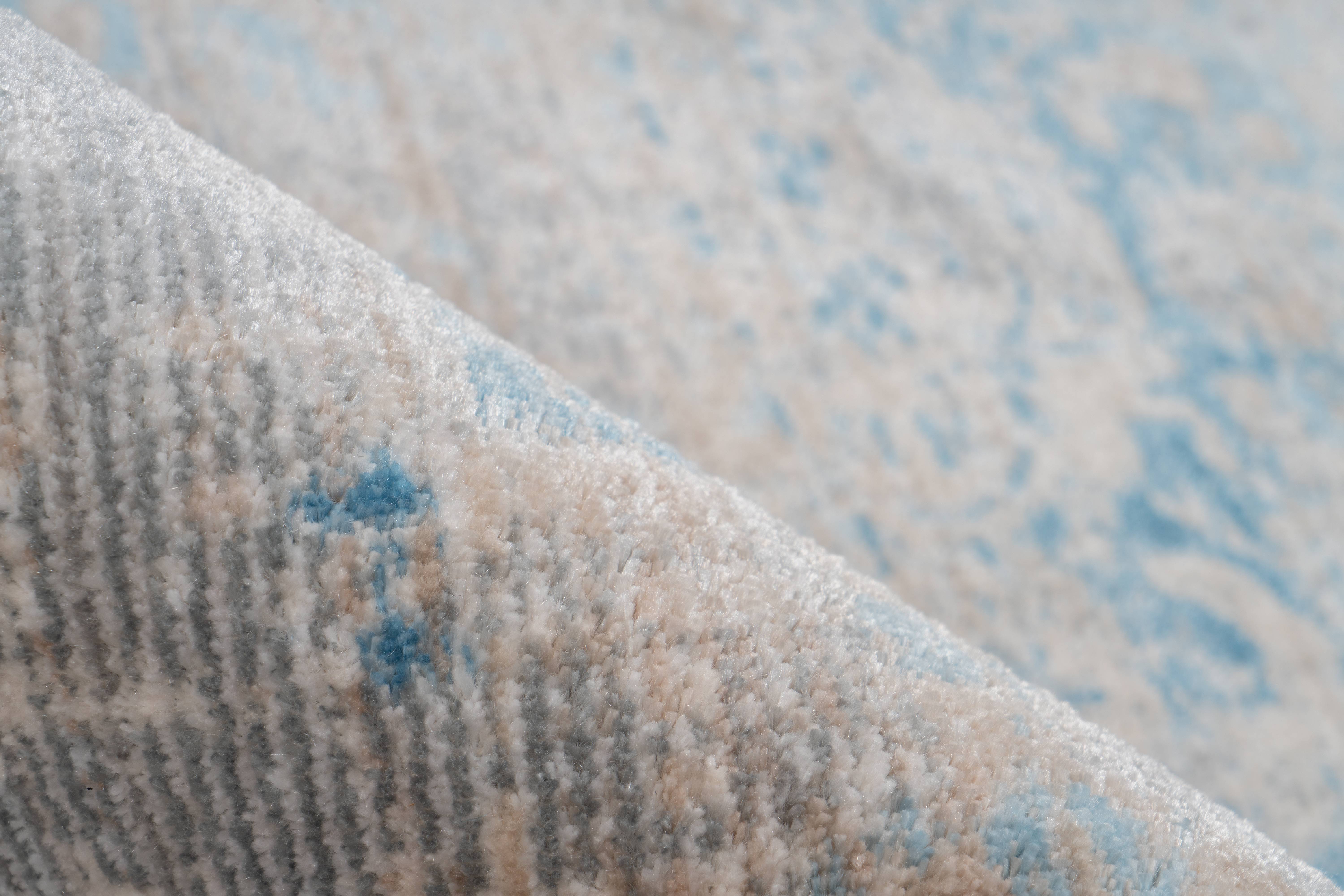 Kayoom - Teppich Kurzflor Vintage Baroque 300 Grau / Türkis 200cm x 290cm