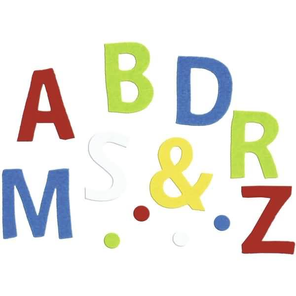 Filz Stanzteile 150g/qm VE=150 Buchstaben sortiert