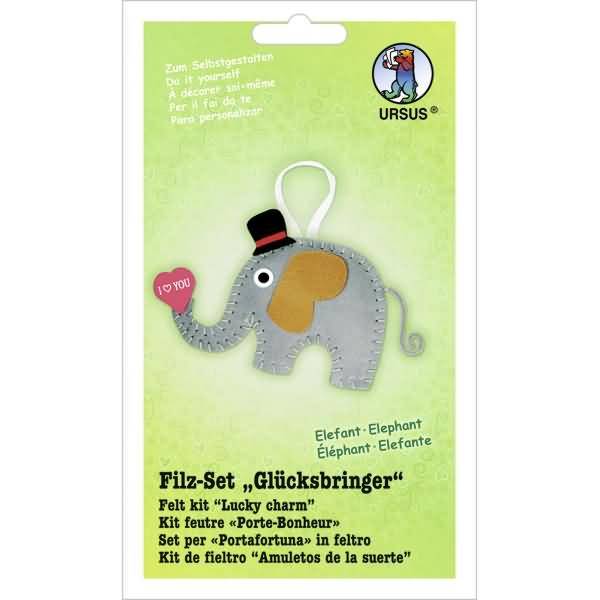 Filz-Set Glücksbringer Elefant