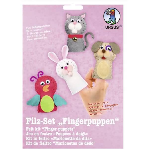 Filz-Set Fingerpuppen Haustiere