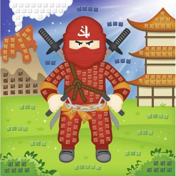 Moosgummi Mosaik Glitter Ninja