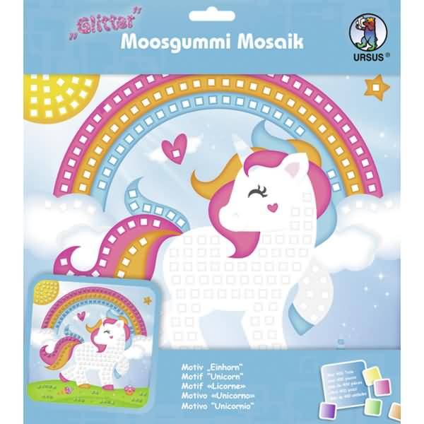 Moosgummi Mosaik Glitter Einhorn