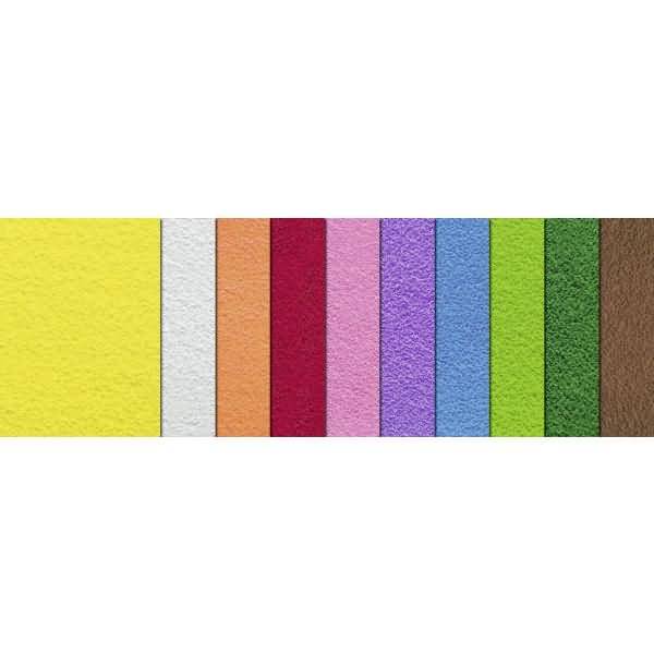 Moosgummi 2mm 20x30cm VE=10 Blatt 10 Farben sortiert Plüsch