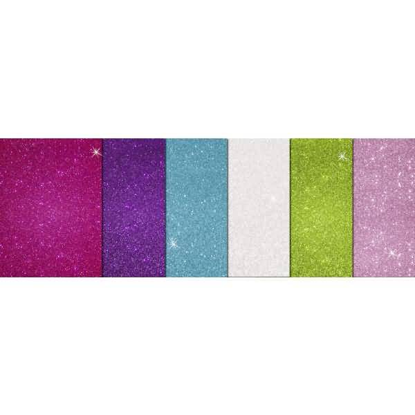 Moosgummi 2mm 20x30cm VE=6 Blatt 6 Farben Glitter Modern