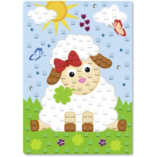 Moosgummi Mosaik Schäfchen