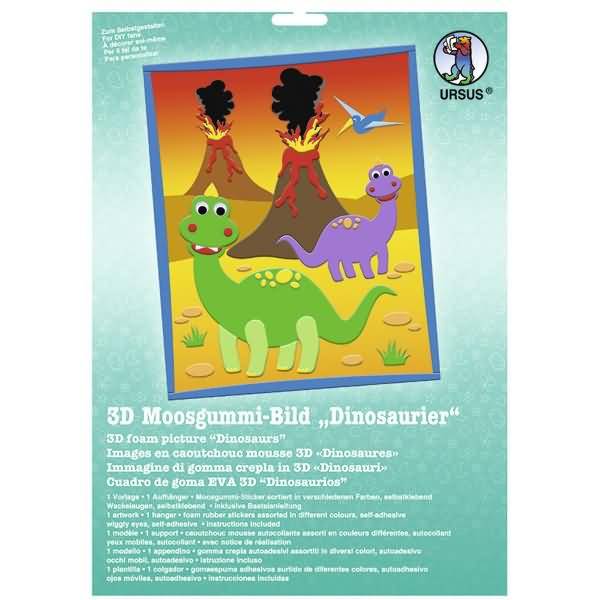 Moosgummi-Bild 3D Dinosaurier