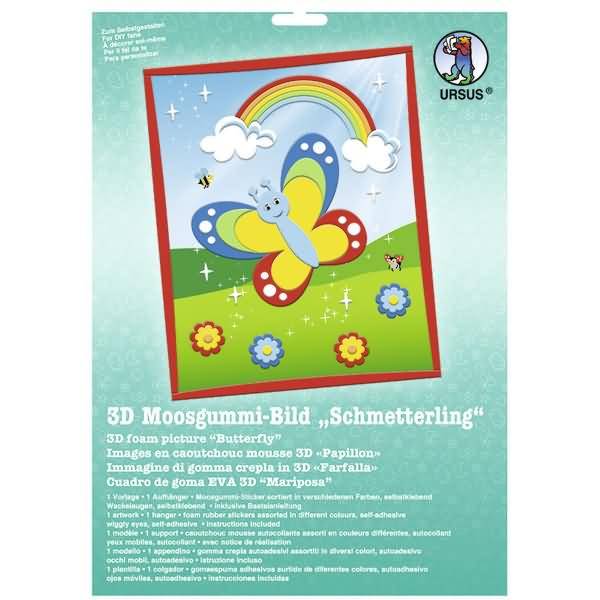 Moosgummi-Bild 3D Schmetterling