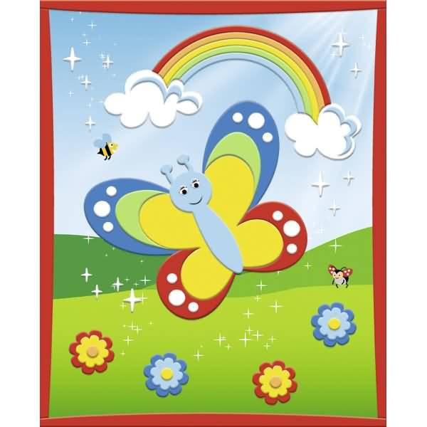 Moosgummi-Bild 3D Schmetterling