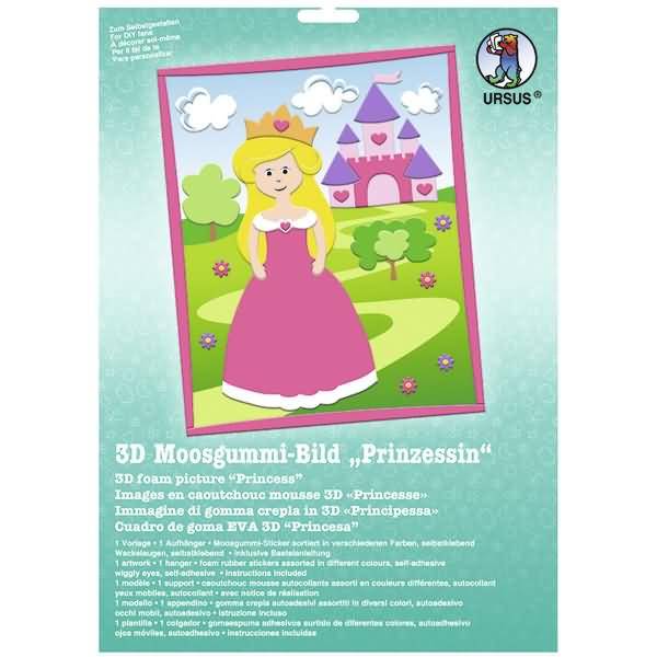 Moosgummi-Bild 3D Prinzessin
