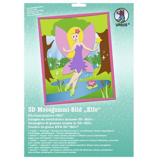 Moosgummi-Bild 3D Elfe