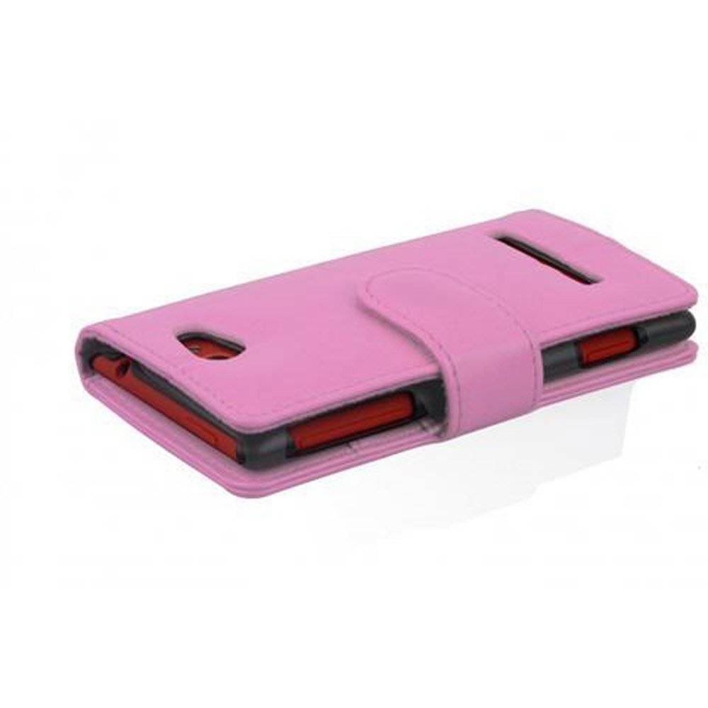 Cadorabo Handy Hülle für HTC 8S  Hülle in ANTIK ROSA , Schutzhülle Tasche case cover mit Kartenfach im glatten Design