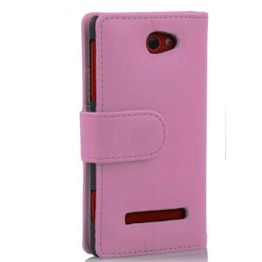 Cadorabo Handy Hülle für HTC 8X  Hülle in ANTIK ROSA , Schutzhülle Tasche case cover mit Kartenfach im glatten Design