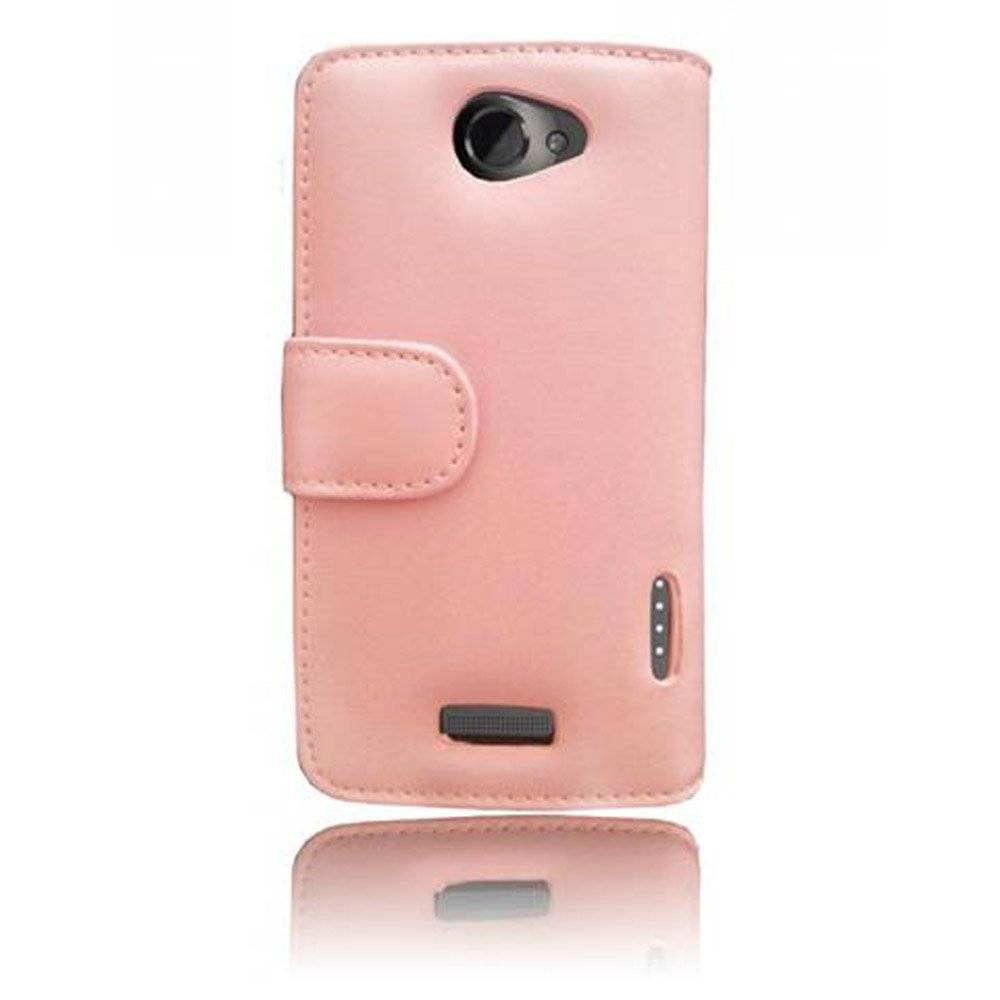 Cadorabo Handy Hülle für HTC ONE X / X+  Hülle in ANTIK ROSA , Schutzhülle Tasche case cover mit Kartenfach im glatten Design