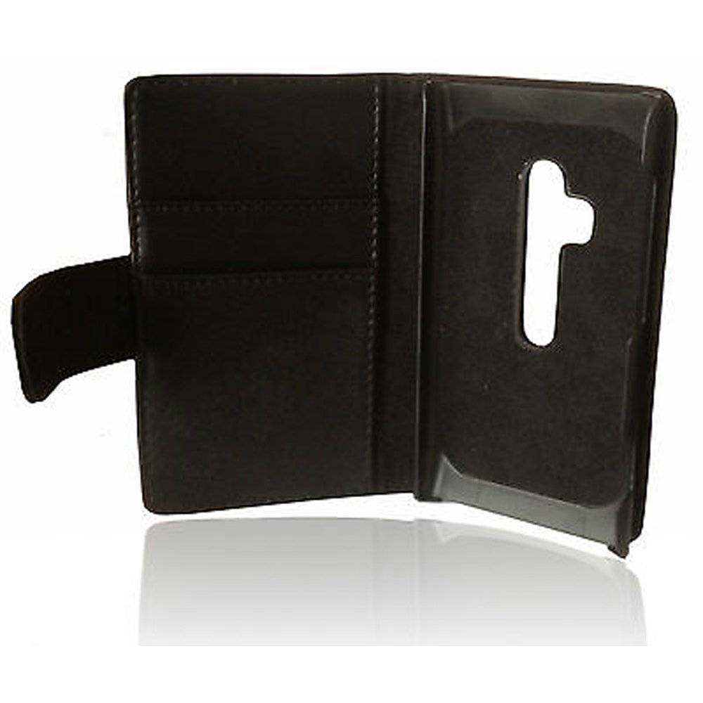 Cadorabo Handy Hülle für Nokia Lumia 800 Hülle in KAVIAR SCHWARZ , Schutzhülle Tasche case cover mit Kartenfach im glatten Design